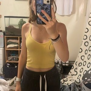 yellow tank top